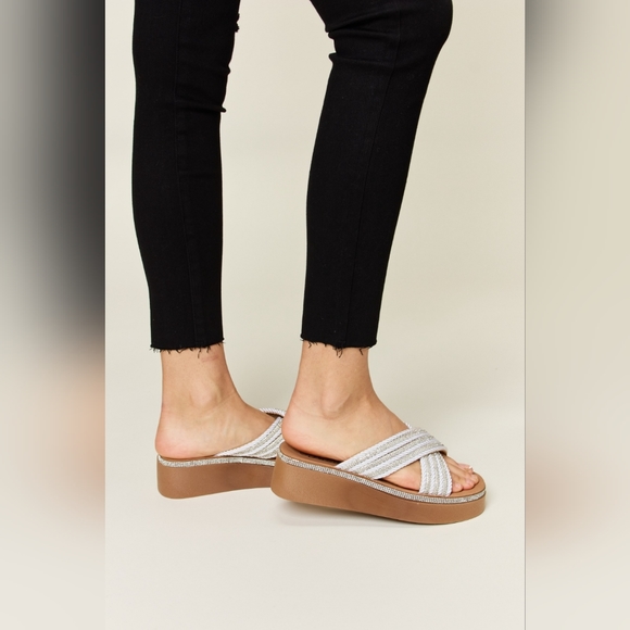 Forever Link Rhinestone Platform Wedge Sandals - Picture 6 of 7